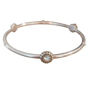Brighton Silver Tone Bangle Bracelet with‎ Crystal Accent Fashion Jewelry